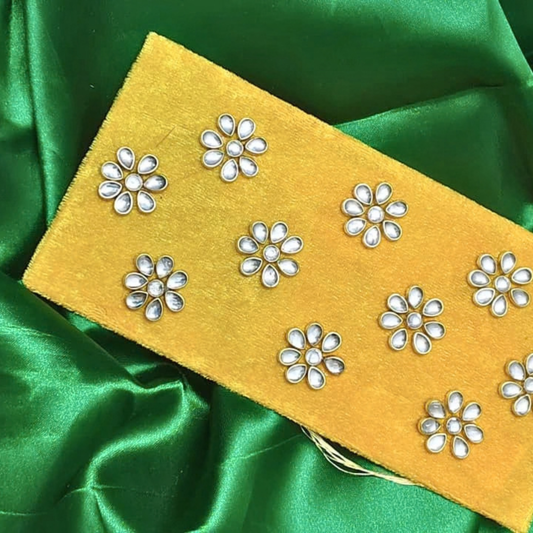 Yellow Velvet Buti King Size Lifafa, Large Cash Shagun Money Envelopes