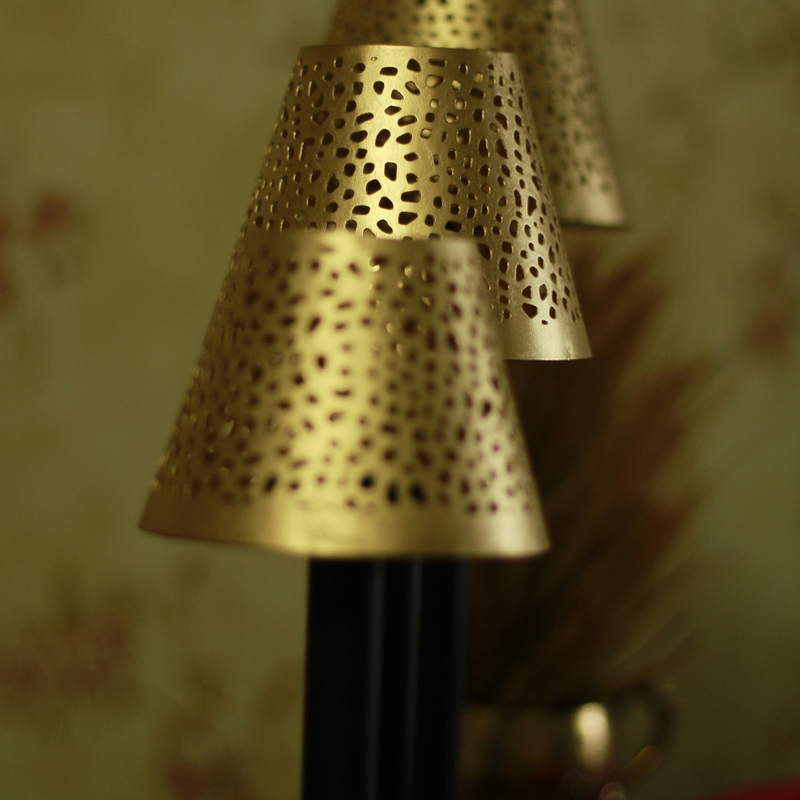Antique Brass Finish Gold Lamp - Light Holder