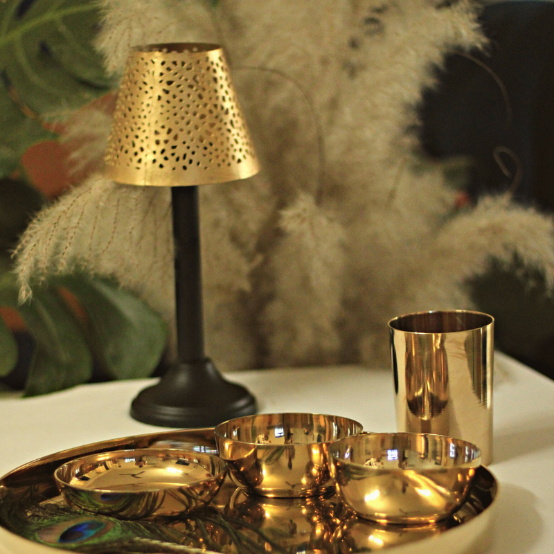 Antique Brass Finish Gold Lamp - Light Holder