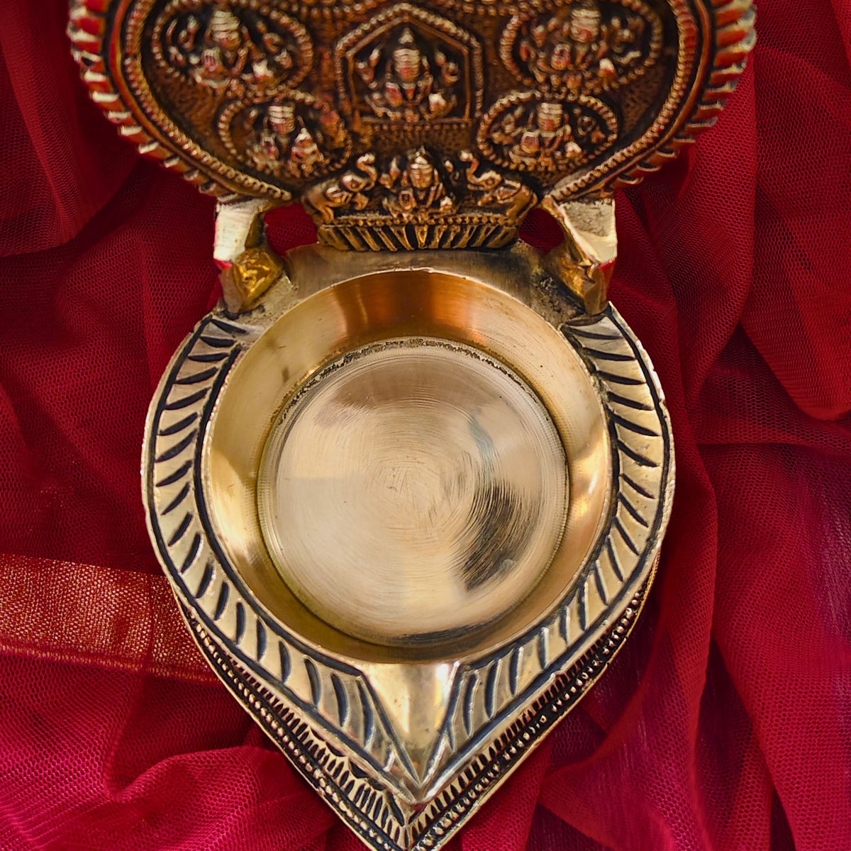 Superfine Gold Brass Ganesh Ashtalaxmi Diya for Prosperity and Abundance | Handcrafted Divine Brass