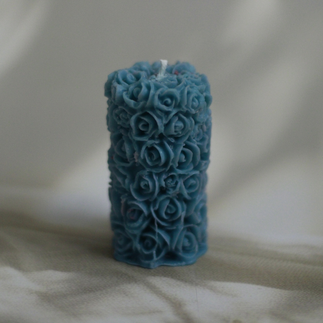 Hand poured Soy Wax Rose Pillar Candle | Elegant Home Decor