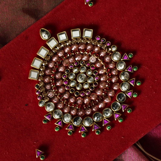King Size Intricate Kundan Green 3D Shagun Lifafa | Cash Envelopes Handcrafted in Velvet