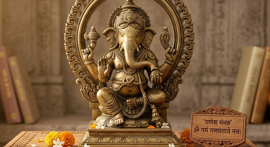 Superfine Large Handcrafted Brass Divine Ganesha Idol – Premium Vintage Finish | Luxury Gifting for House warming and Wedding