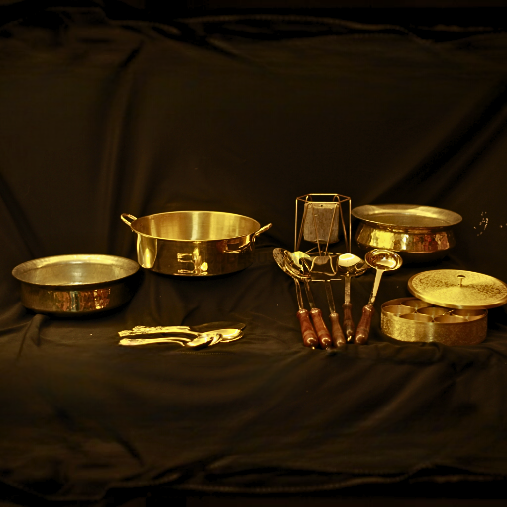 Antique Brass Handi | Pital Handi with Kalai | Non toxic and Teflon free Cookware