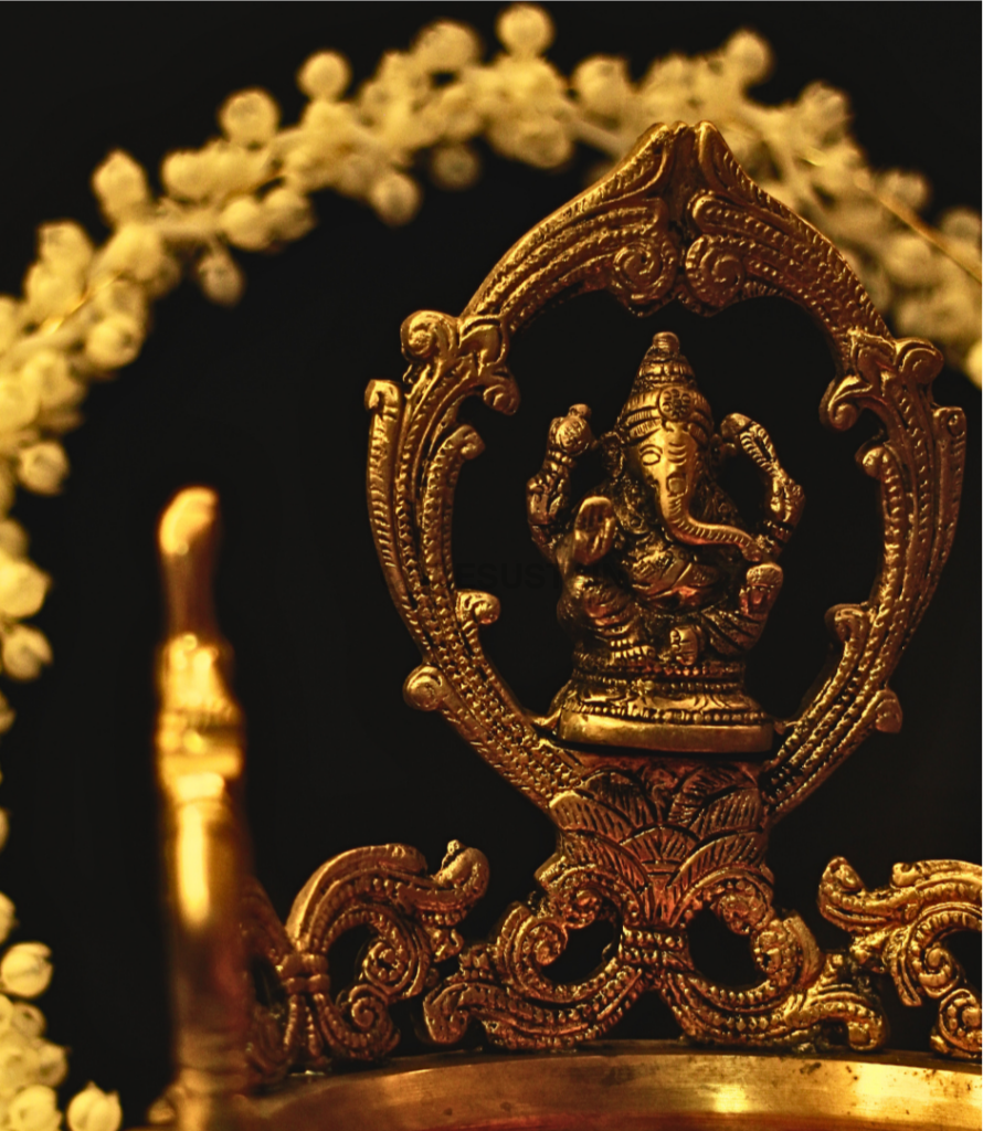 Antique Brass Large Ganesha Urli | Pooja Urli Puja item
