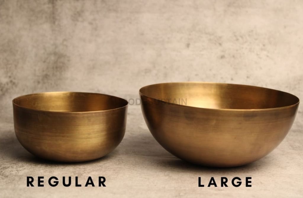 Sudha Antique Brass Salad and Soup Bowl | Serving Bowl l Regular Curry Bowl - Codesustain