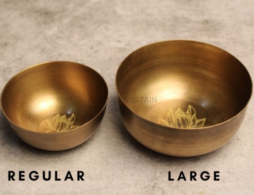 Sudha Antique Brass Salad and Soup Bowl | Serving Bowl l Regular Curry Bowl - Codesustain