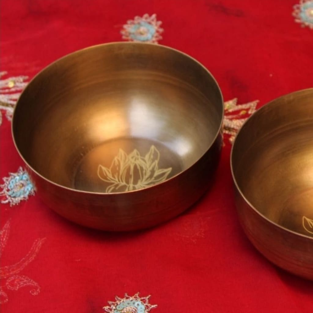 Sudha Antique Brass Salad and Soup Bowl | Serving Bowl l Regular Curry Bowl - Codesustain