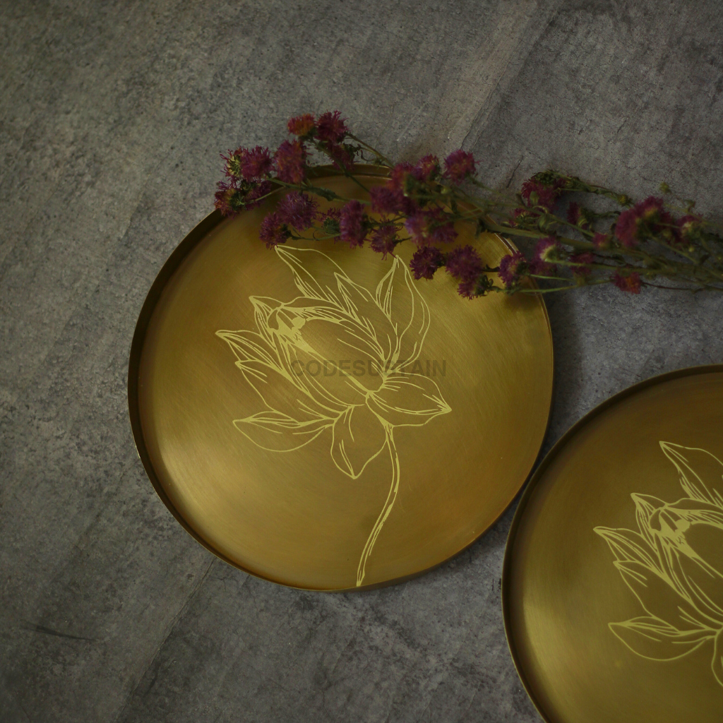 Antique Malabar Brass starter Plate | Gift Box Dessert Plate