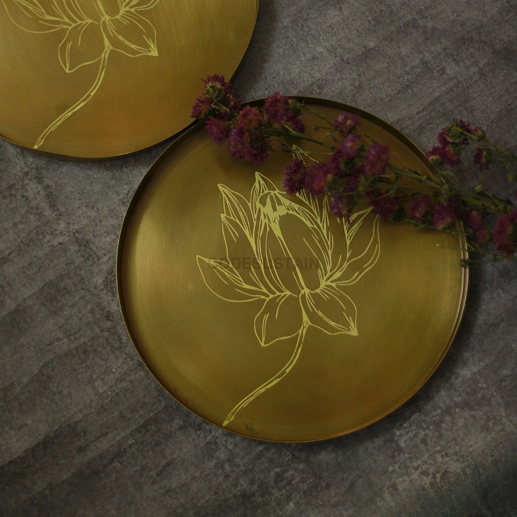 Antique Malabar Brass starter Plate | Gift Box Dessert Plate