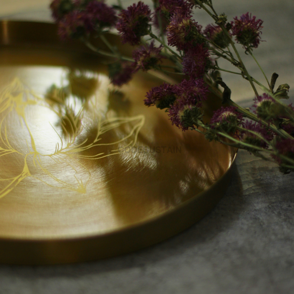 Antique Malabar Brass starter Plate | Gift Box Dessert Plate