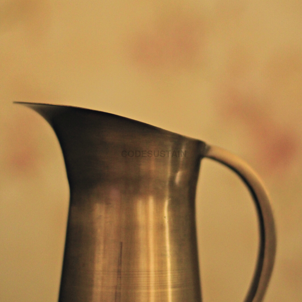 Sudha Antique Brass Water Jug | Pitcher With 2 Tumbler Serveware