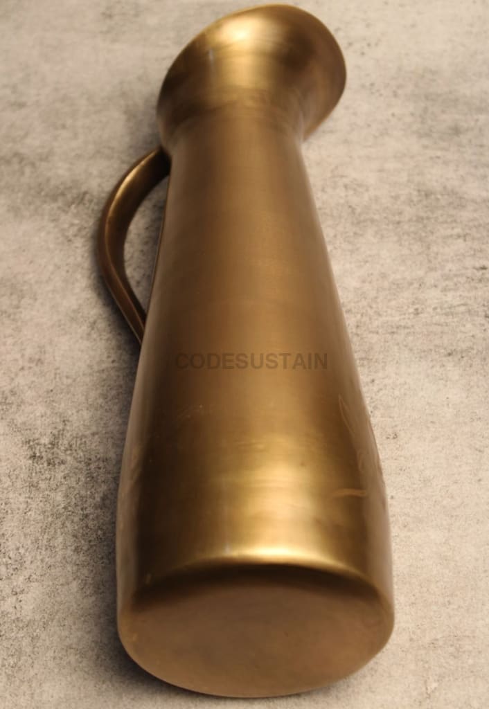 Sudha Antique Brass Water Jug | Pitcher with 2 Tumbler - Codesustain