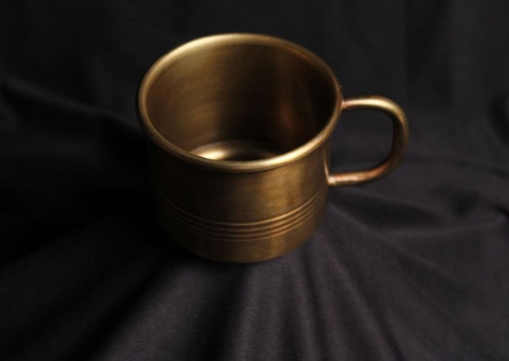 Ayās Antique Ribbed Brass Cup | Antique Pital Ribbed Tea | Coffee Cups - Codesustain