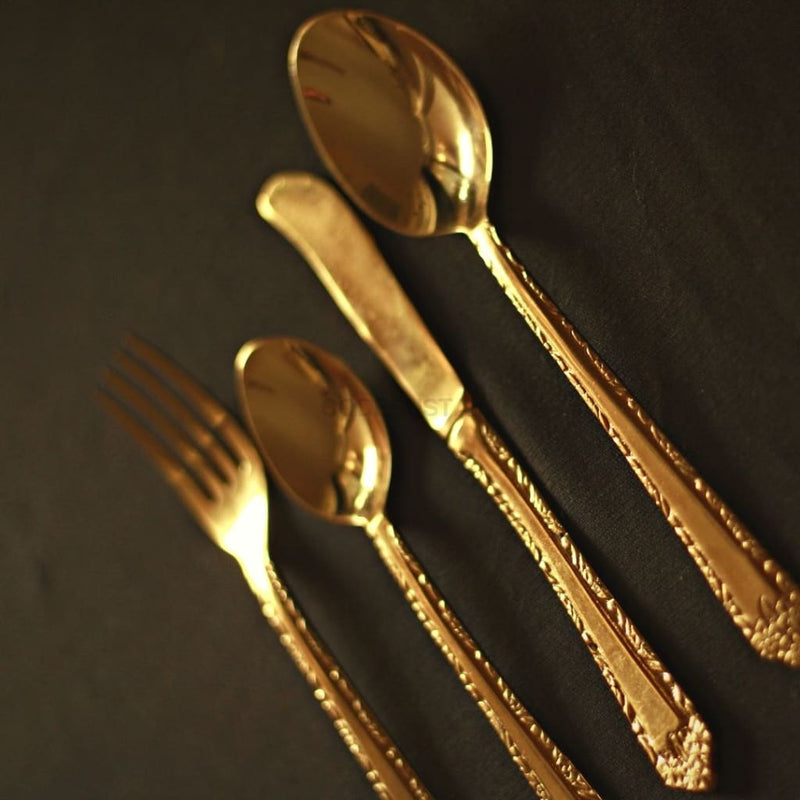 Artistic Brass Big Cutlery Set L 27 Pieces Set Serveware