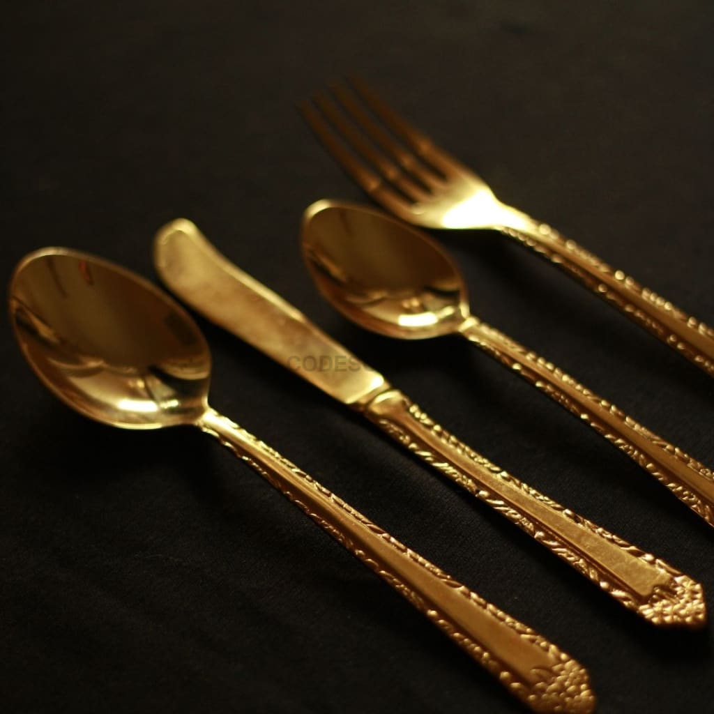 Artistic Brass Big Cutlery Set L 27 Pieces Set Serveware