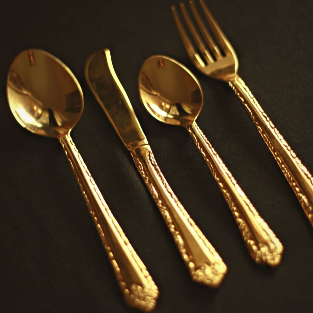 Artistic Brass Big Cutlery Set L 27 Pieces Set Serveware