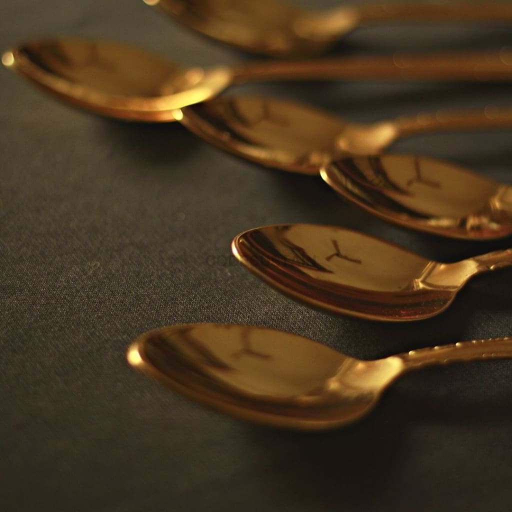 Artistic Brass Big Cutlery Set L 27 Pieces Set Serveware