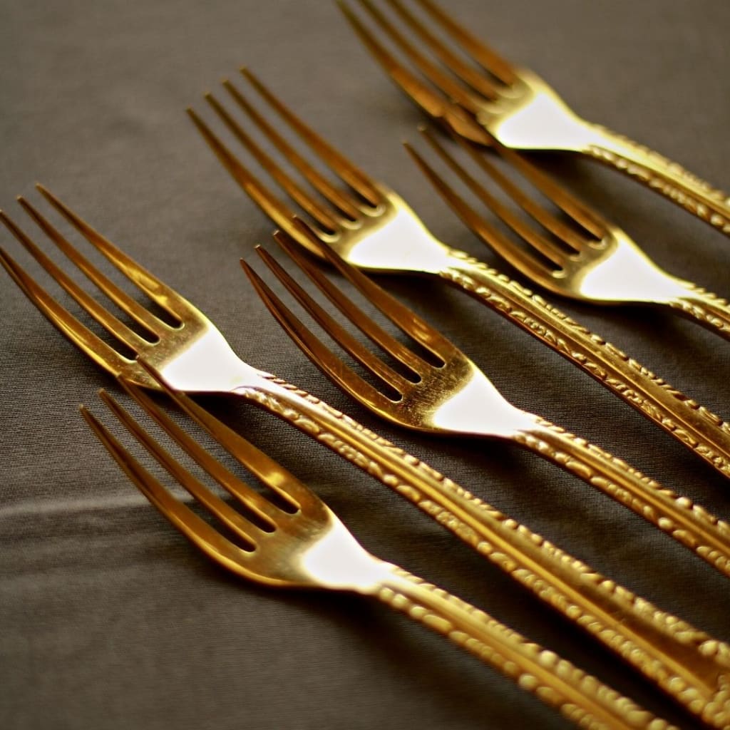 Artistic Brass Big Cutlery Set L 27 Pieces Set Serveware