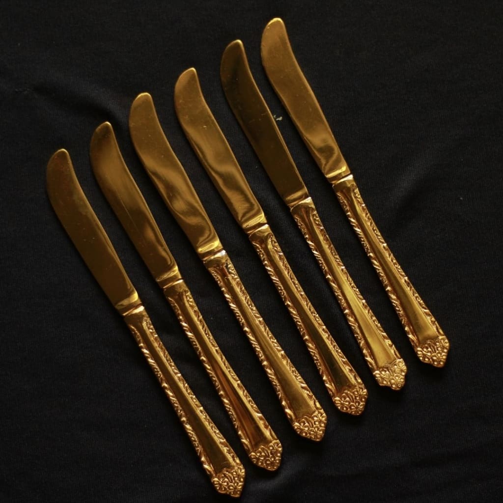 Artistic Brass Big Cutlery Set L 27 Pieces Set Serveware