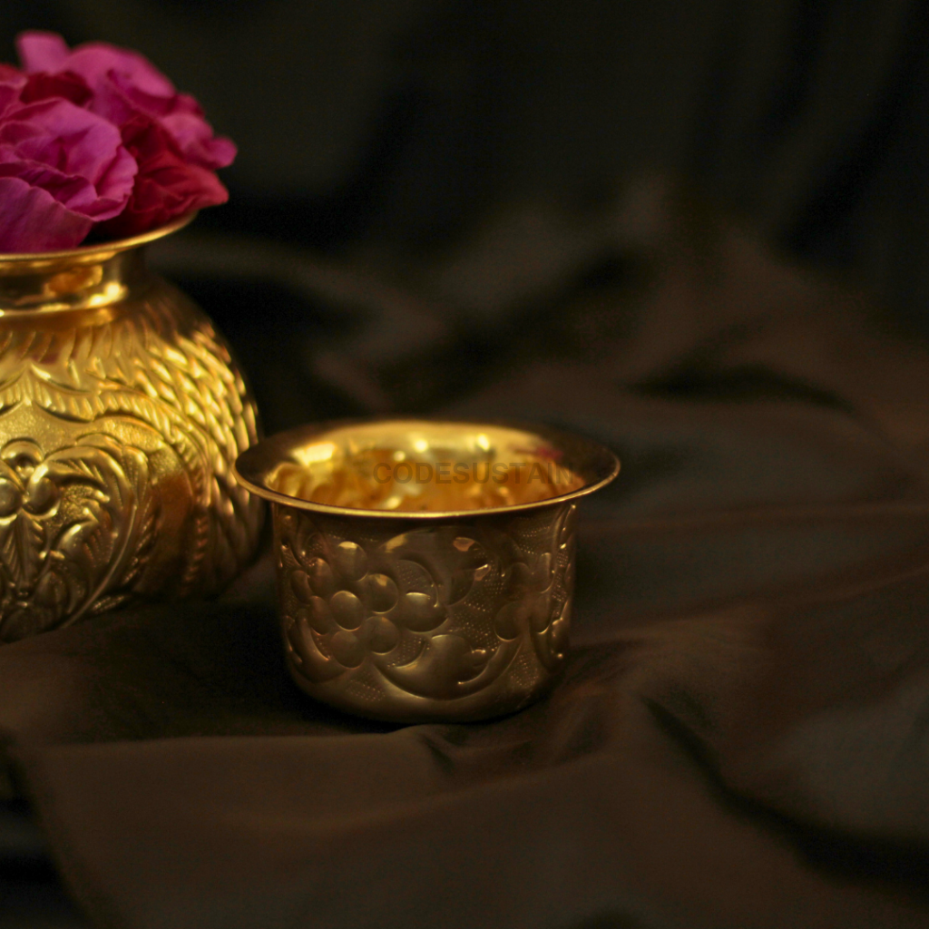 Auspicious Gold Brass Kalash - Elegance for Spiritual Spaces | Welcome Prosperity