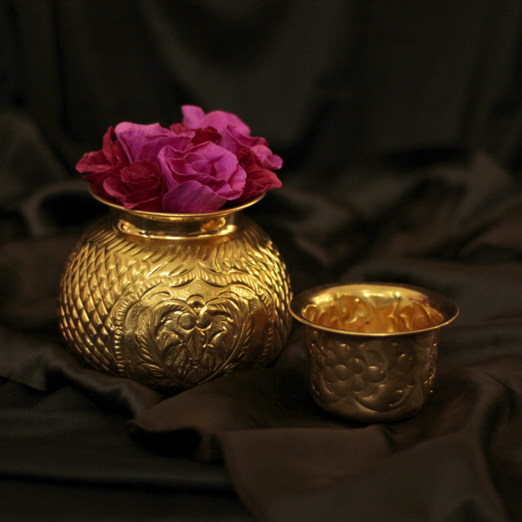 Auspicious Gold Brass Kalash - Elegance for Spiritual Spaces | Welcome Prosperity
