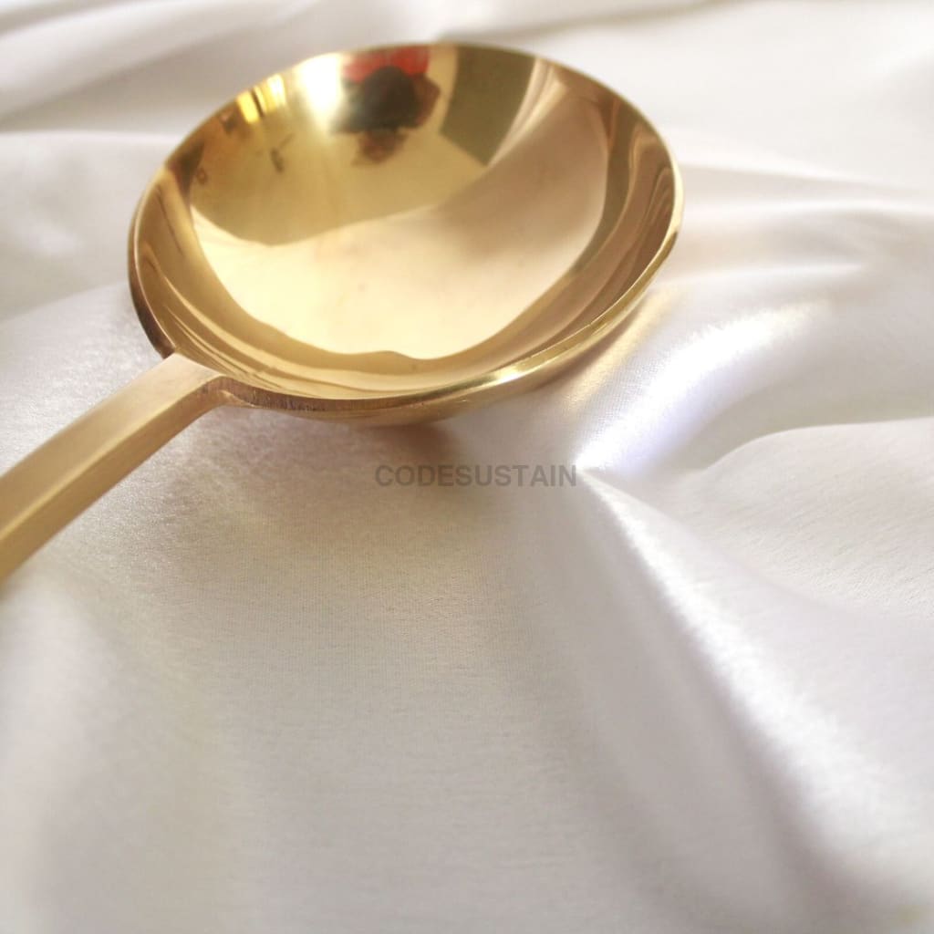 Copy Of Ays Brass Cooking Ladles With Wooden Handles (Set 5)