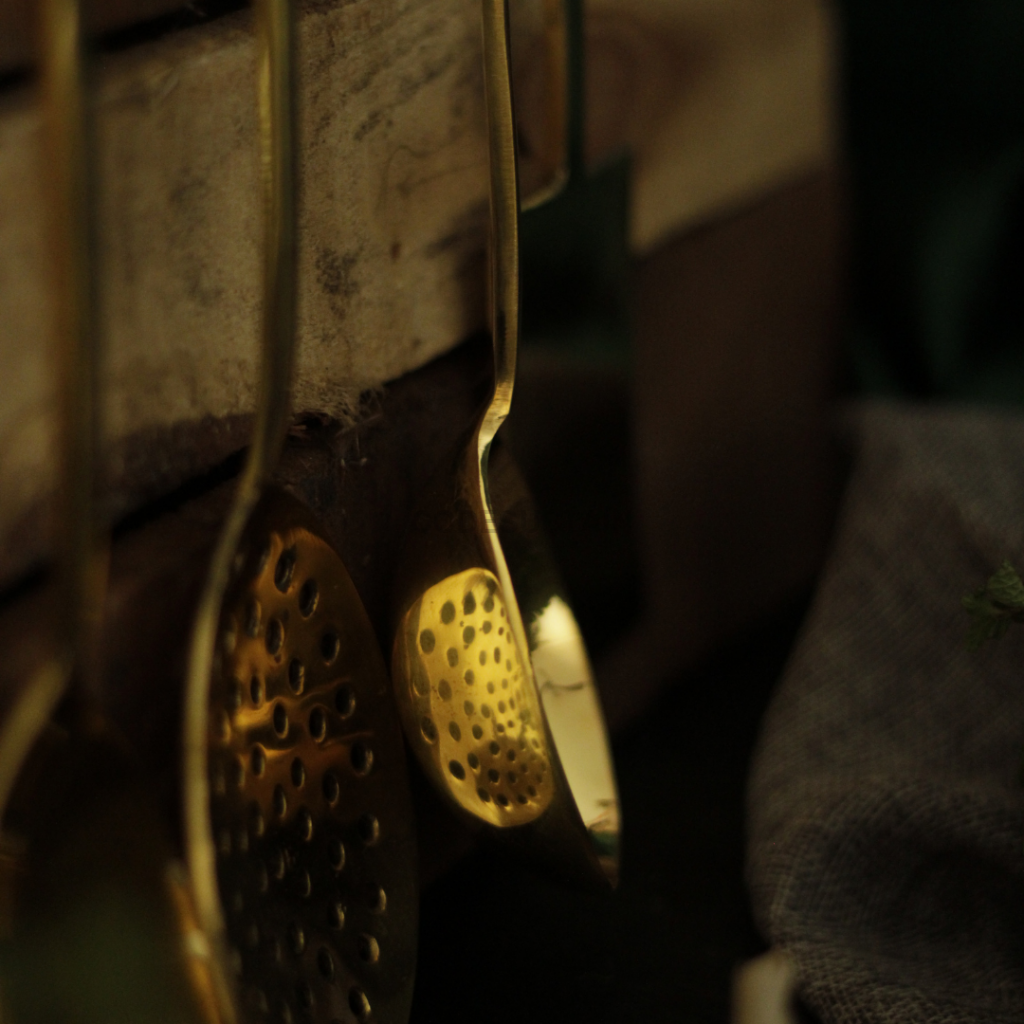 Brass Cooking Ladles | With Wooden Handles (Set Of 5)