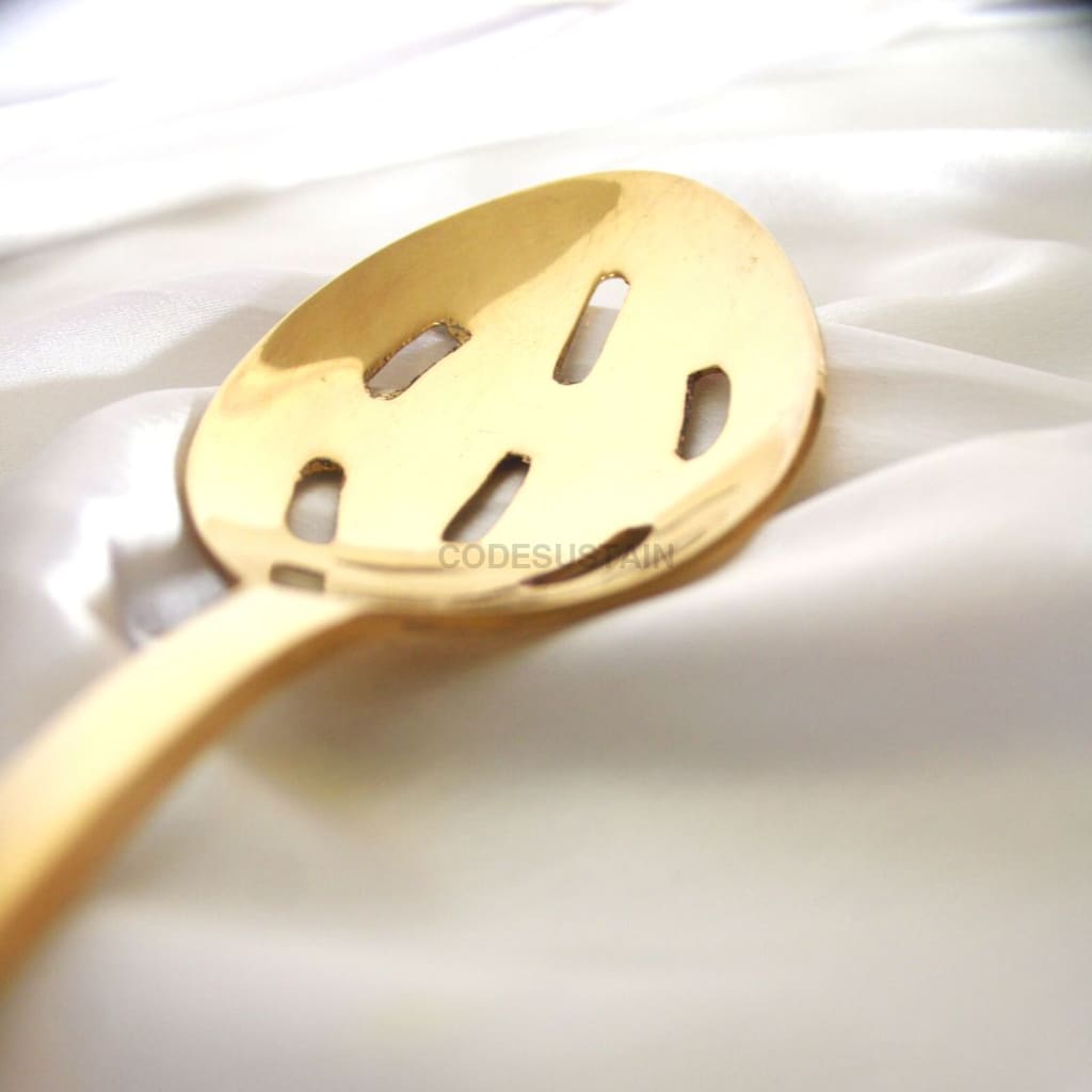 Copy Of Ays Brass Cooking Ladles With Wooden Handles (Set 5)