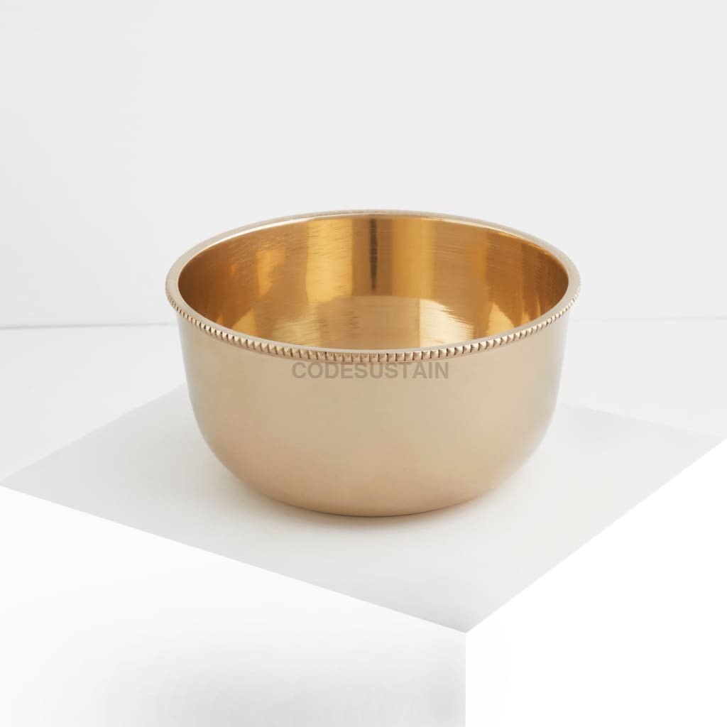 Ayās Rustic Brass Handmade Dinner Thali Set (7 piece) - Codesustain
