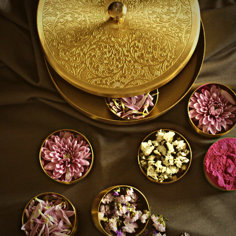 Brass Traditional Pooja Samagridaan | Compact Box - Codesustain Ventuures Pvt Ltd