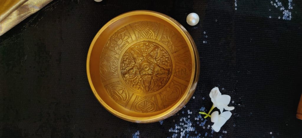 Limited Edition Buddhist Meditation Handcrafted Engraved Brass Singing Bowl - Codesustain
