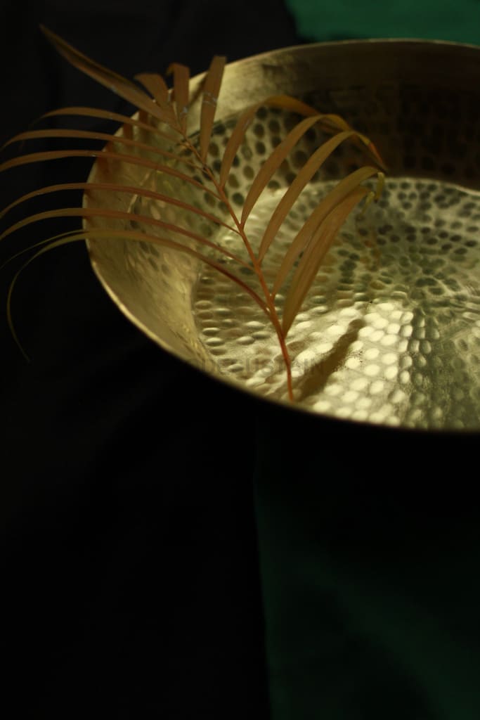 Buy Handmade Brass Paraat Online | Pital Dough Kneading Platter Kitchenware