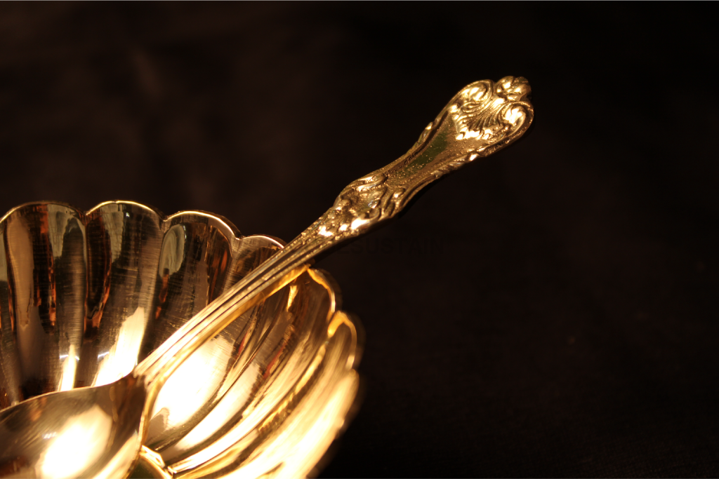 AyÄs Artistic Brass Sorbet Cups | Ice Cream Cups (Set of 2) - Codesustain
