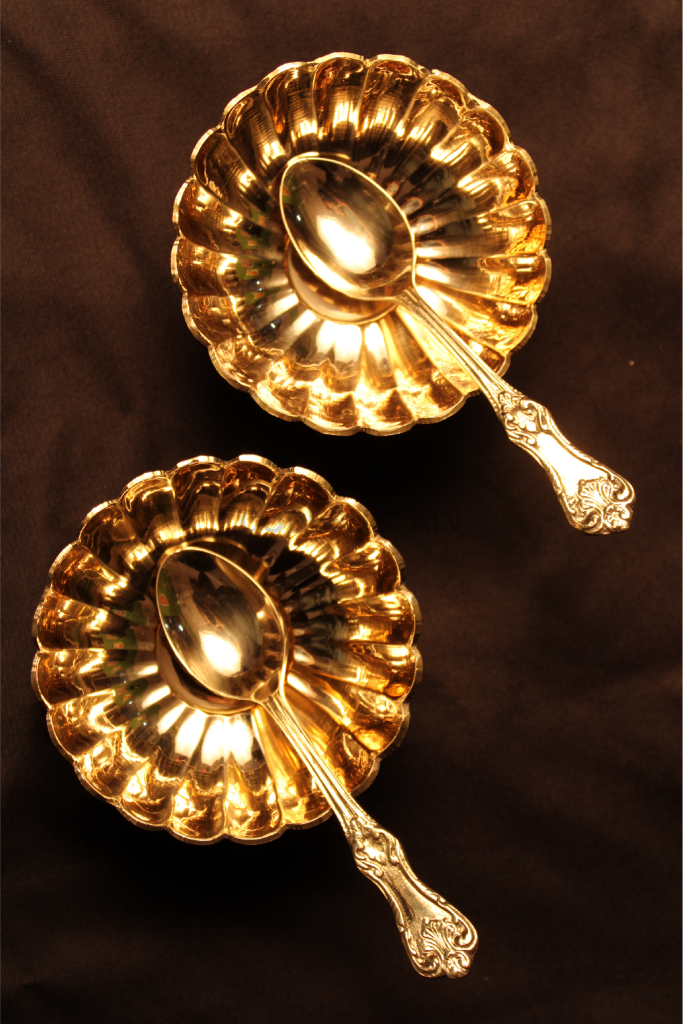 AyÄs Artistic Brass Sorbet Cups | Ice Cream Cups (Set of 2) - Codesustain