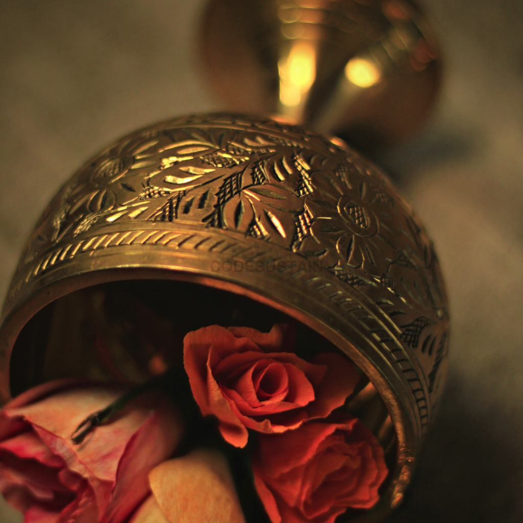 Brass Handmade Mortar And Pestle | KhalBatta | 4 inches Dia - Codesustain Ventuures Pvt Ltd