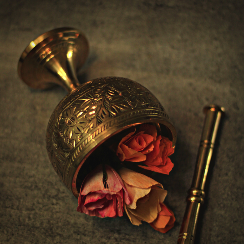 Brass Handmade Mortar And Pestle | KhalBatta | 4 inches Dia - Codesustain Ventuures Pvt Ltd