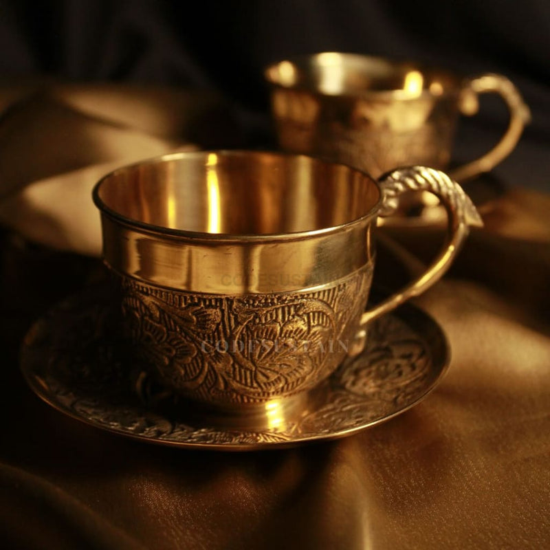 Gold Brass Tea Set | Coffee Beverage Of 2