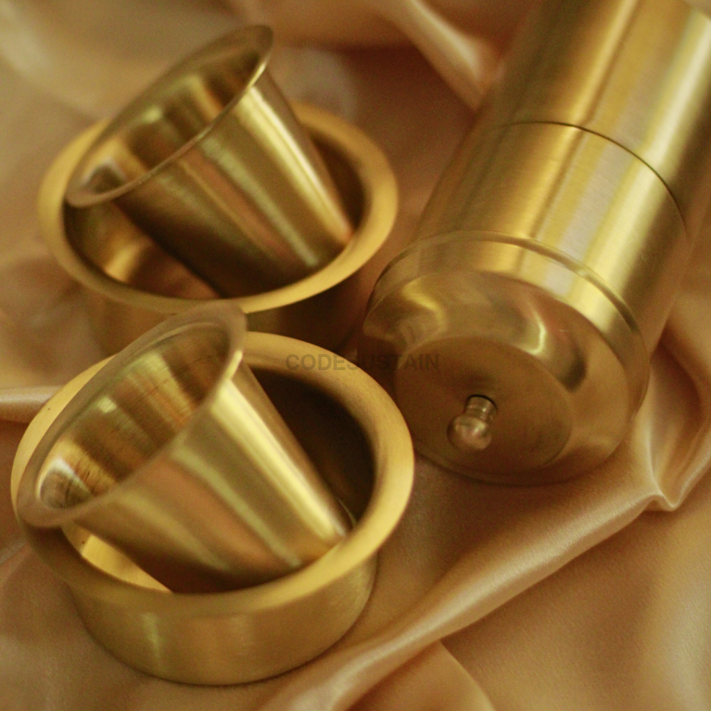 Handmade Brass Coffee Filter with Davara Set | Coffee Set in a Gift Box Tableware