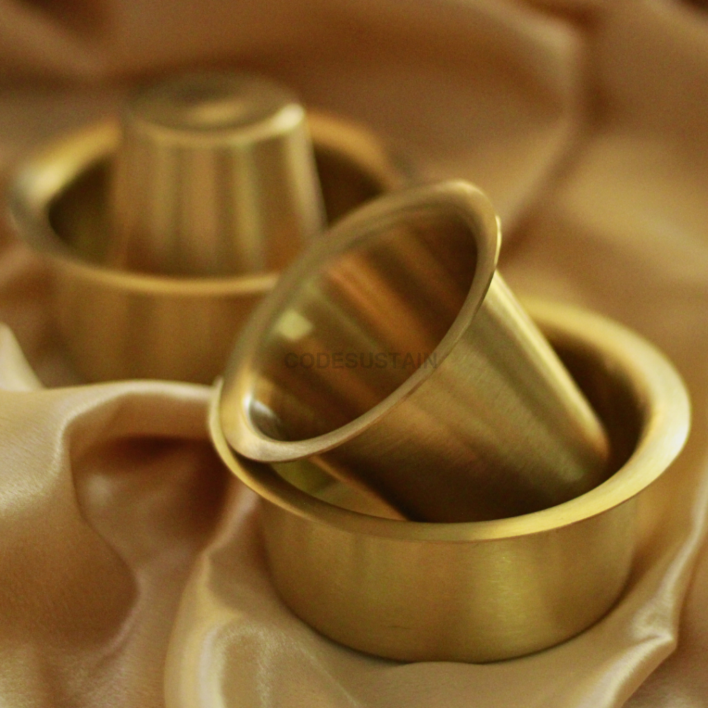 Handmade Brass Coffee Filter with Davara Set | Coffee Set in a Gift Box Tableware