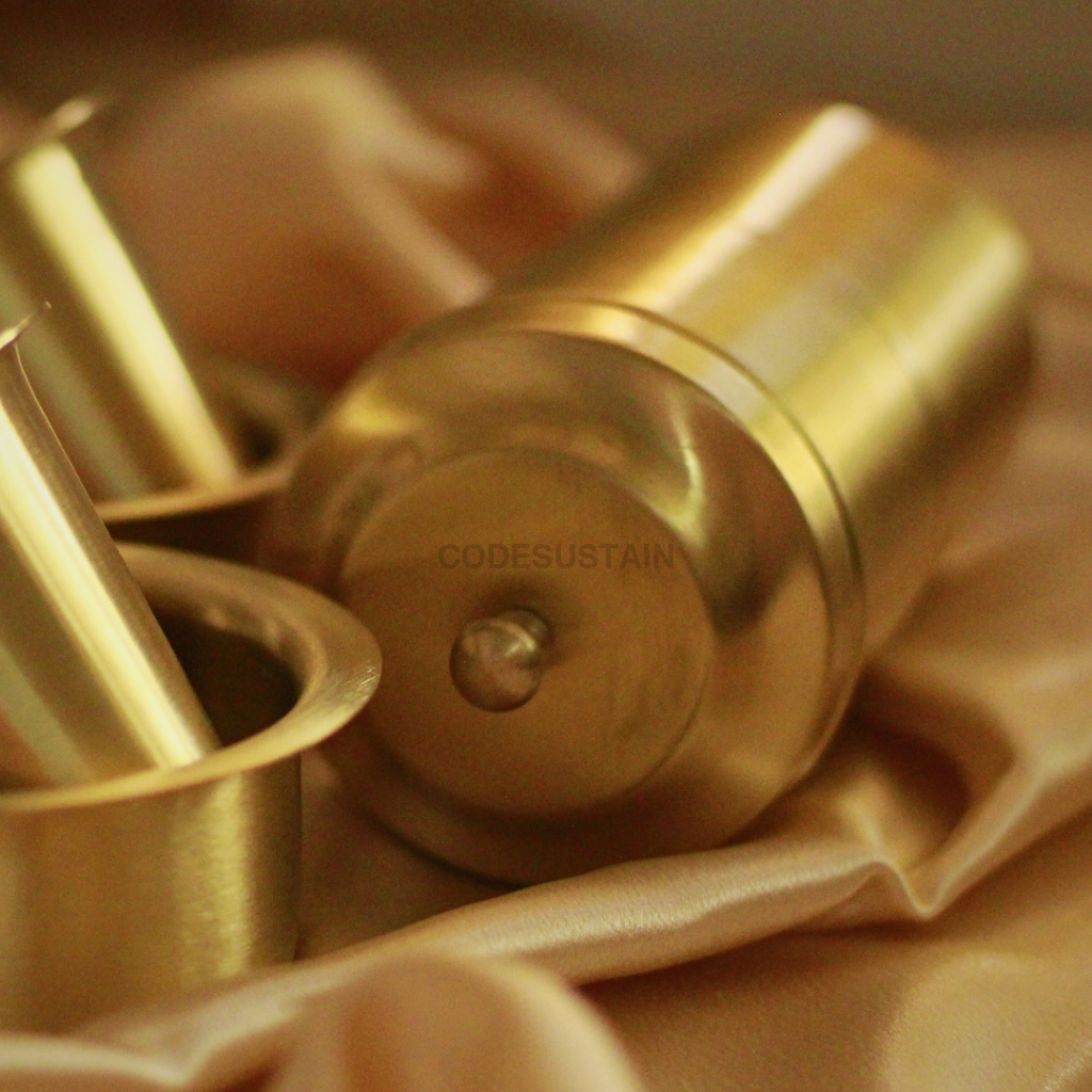 Handmade Brass Coffee Filter with Davara Set | Coffee Set in a Gift Box Tableware