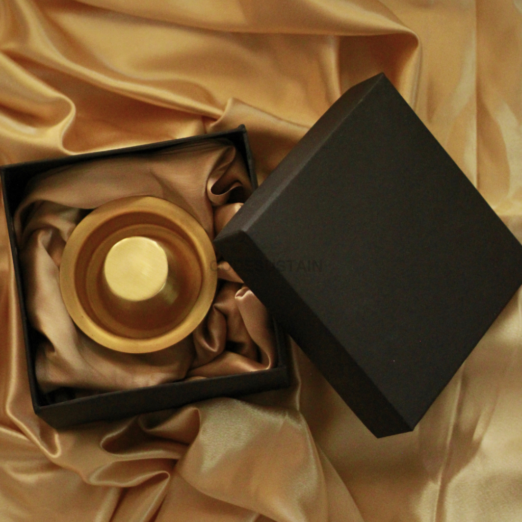 Handmade Brass Coffee Filter with Davara Set | Coffee Set in a Gift Box Tableware
