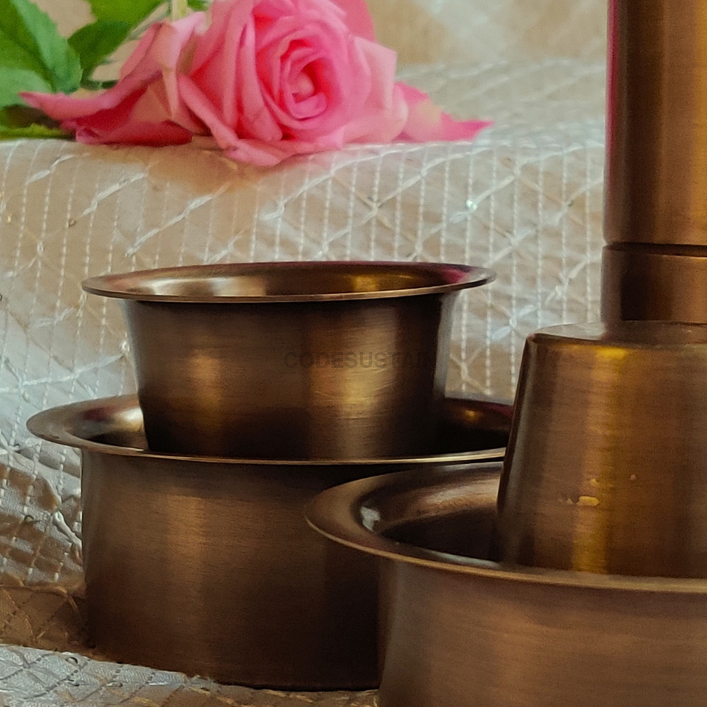 Handmade Brass Coffee Filter with Davara Set | Coffee Set in a Gift Box Tableware