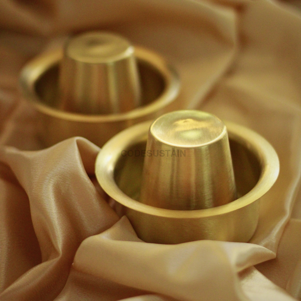 Handmade Brass Coffee Filter with Davara Set | Coffee Set in a Gift Box Tableware