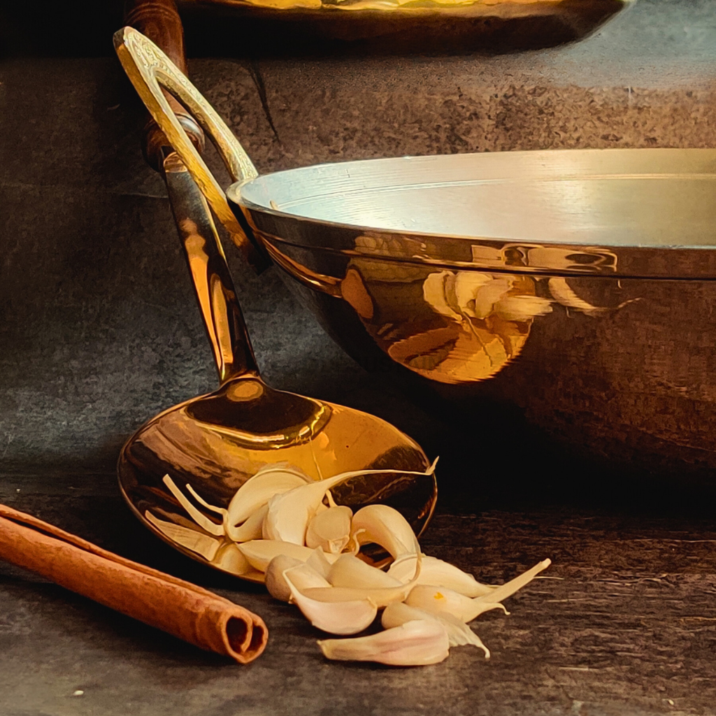 Handmade Brass Kadai with Tin Coating | Ptal Kadai with Kalai | Brass Wok Cookware