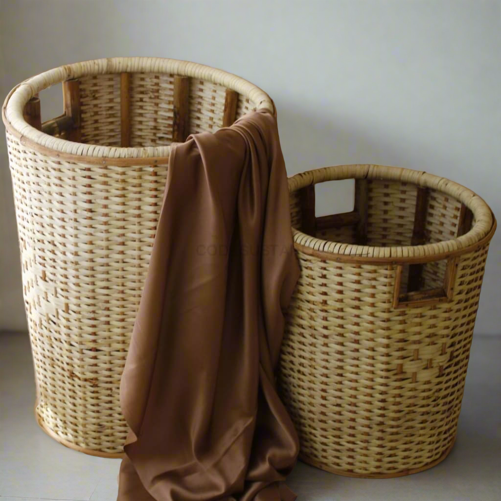 Handmade Cane Laundry Basket