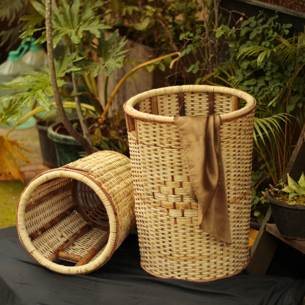 Handmade Cane Laundry Basket Large and Regular Combo Laundry Basket