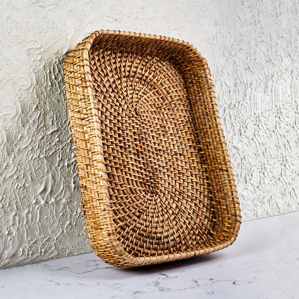 Kaca Handmade Cane Rectangle Tray - Codesustain