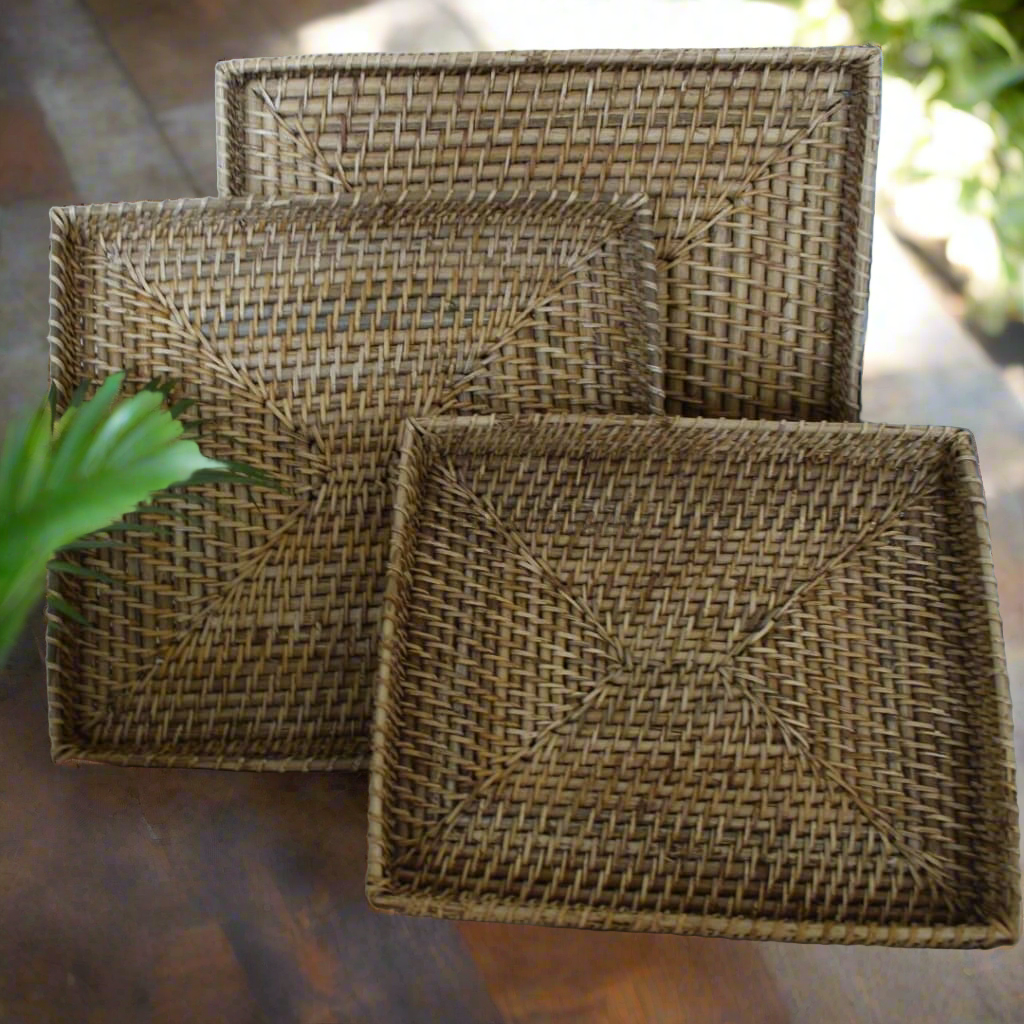 Handmade Cane Serving Tray | Rattan