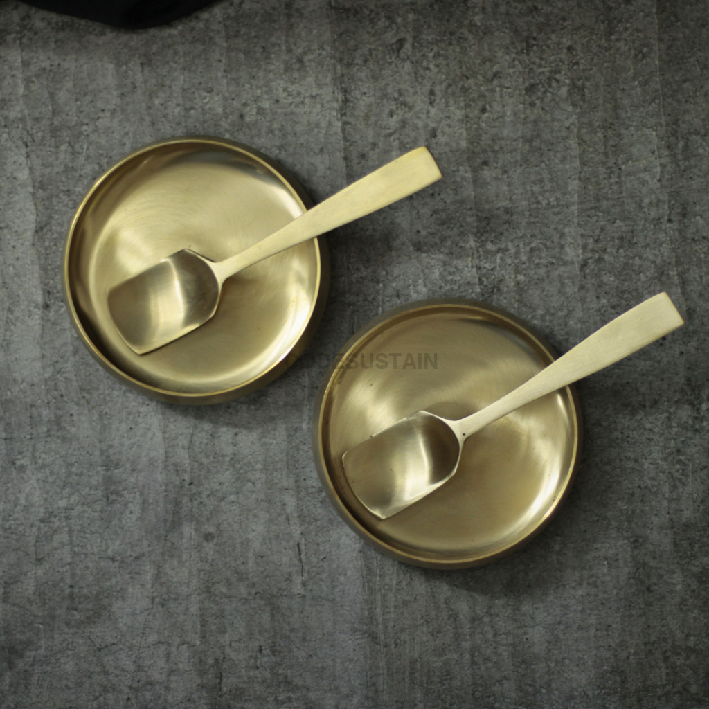 Handmade Kansa Shrikhand Bela Bowl | with Spoon for Offerings